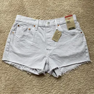 Levi’s 501 Shorts‎ High Rise Cutoffs Denim 100% Cotton Washed Lilac Size 32 thumbnail 4