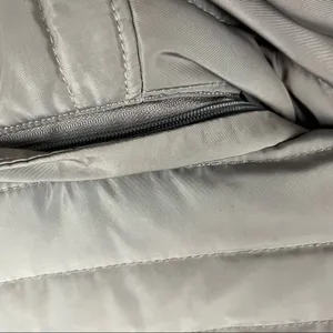 GALLERY Brown Quilted Puffer Faux Fur Zip Hoodie Zipper Lined Coat, Size. Medium thumbnail 8