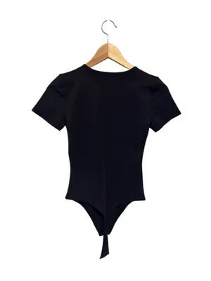Aritzia Babaton Contour women’s Black Crewneck Short Sleeve Bodysuit Sz S thumbnail 3