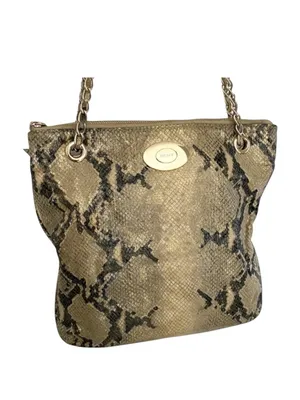 DKNY 𖤐 Convertible Crossbody Leather Handbag 𖤐 Metallic Python 𖤐 Gold Chain thumbnail 6