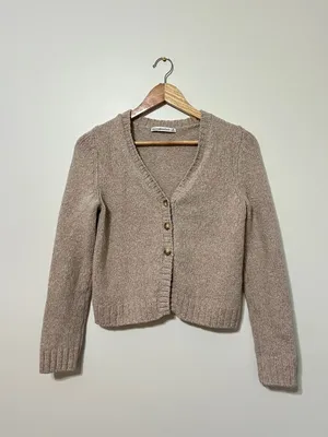 Abercrombie & Fitch Textural Cardigan Sweater Size Small Knit Cream Fall Winter thumbnail 2