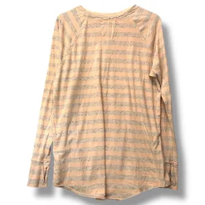 We The Free Free People Striped Long Sleeve Top M‎ Peach Speckled Grunge thumbnail 3
