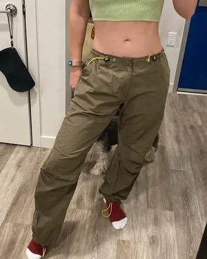 Y2k vintage L.E.I low rise baggy utility cargo pants olive green medium thumbnail 3