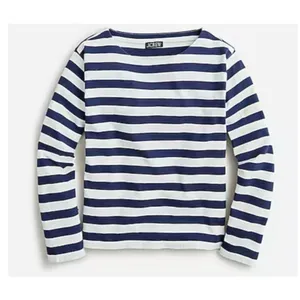 J.Crew navy striped boatneck relaxed shirt size M thumbnail 9