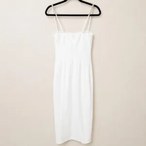 Lulus NWOT Upscale Flirt Ivory Rhinestone Sleeveless Bodycon Midi Dress XS thumbnail 8
