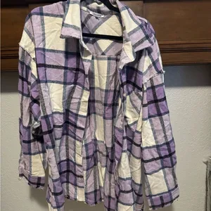 White Birch Purple and Cream Utility Jacket thumbnail 1