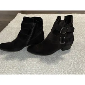 Paul Green Brown Suede Ankle Booties Buckle Zipper Women's US 6 miden 27.5 Cm thumbnail 3