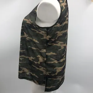 Lucky and Blessed sleeveless green camo hi lo tank thumbnail 3