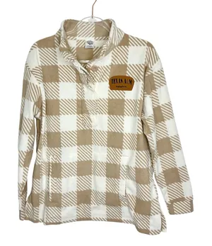 Rivalry Threads Texas A&M Aggies University Plaid Pullover Fleece Womens Large thumbnail 1