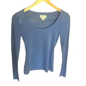 Maeve Anthropologie Women’s Long Sleeve Scoop-Neck Top Purple Size Extra Small thumbnail 2