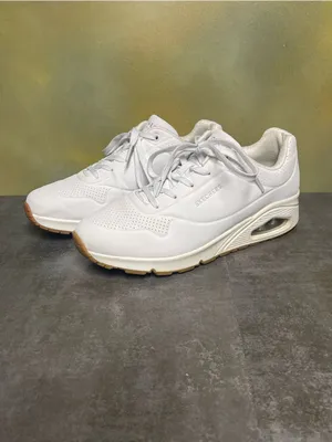 Skechers Uno Shimmer Away White Sneakers Women's Size 10 thumbnail 3