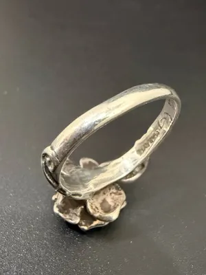 Vintage Signed MARAVA Oxidized Sterling Silver Full Bloom 3D Rose Ring Size 9 thumbnail 5