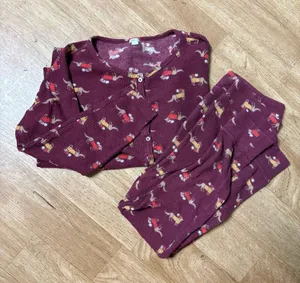 Aerie Long Sleeve & Long Pants Waffle Style Pajama Set - Size Small (both) thumbnail 1