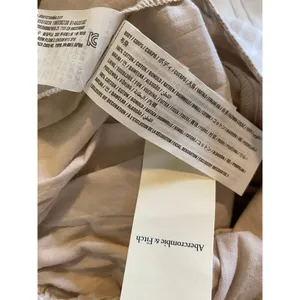 NWT Abercrombie & Fitch M 100% Cotton Tan White Stripe Pull On Wide Leg Pant thumbnail 10