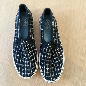Keds Double Decker Tweed Slip-On Fashion Sneaker Metallic Black Women US 7 thumbnail 3