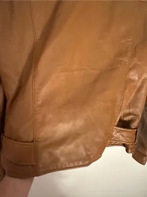 Quince 100% Leather Motorcycle Jacket dark cognac brown small thumbnail 7