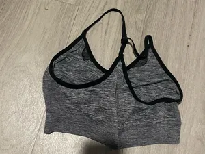 Heather Gray Seamless Support Sports Bra thumbnail 2