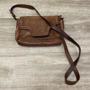 Cole Haan Emma Brown Pebbled Leather Crossbody Flap Bag thumbnail 1