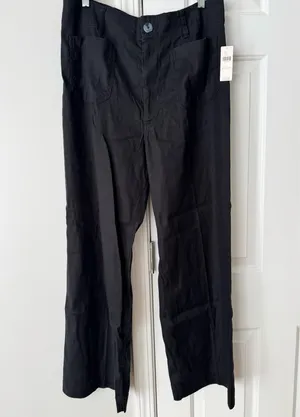 Anthropologie Maeve The Colette Linen Blend Wide-Leg Crop Pants, Size 33 Tall thumbnail 7