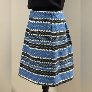 Nomad by Morgan Carper Blue and Black Cotton A-Line Skirt Large thumbnail 3