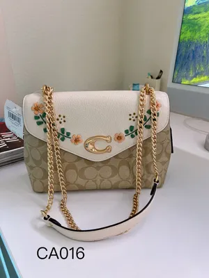 Coach Tammie Shoulder Bag In Signature Canvas With Floral Whipstitch ca016 thumbnail 1