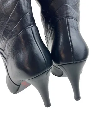 -Sean Ling Nigiri Boots Womens Sz 5.5 Black Buttery Soft Leather Heeled Pull On thumbnail 12