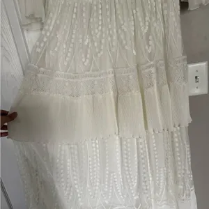 A Beautiful Soul Elegant White Maxi Dress Lace Ruffles thumbnail 8