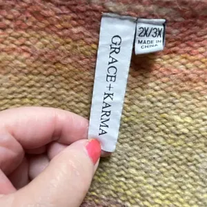 Grace + Karma size 2X/3X muted striped open cardigan thumbnail 3