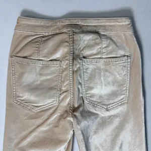 We The Free Beige Metallic Pants Size 24 Straight Leg Velvet-Like Texture thumbnail 14