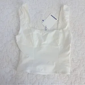 NWT Corset Top Tank Crop White Size Small thumbnail 4