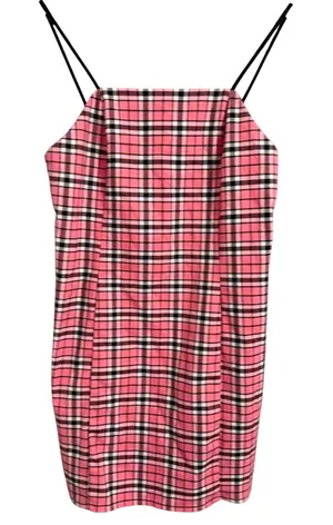 Urban Outfitters Pink Plaid Mini Dress Spaghetti Straps Square Neck Size XS‎ thumbnail 1