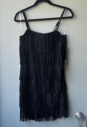 Trixxi Elegant Black Fringe Dress thumbnail 1