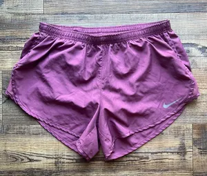 Nike Running Womans Pink Dri-Fit Shorts Activewear Workout Casual Size Medium thumbnail 1