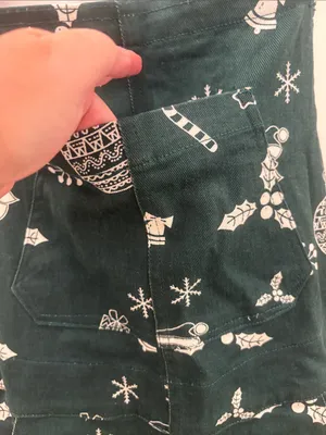 Forest Green Women's Holiday Print Overalls with Adjustable Straps small new thumbnail 6
