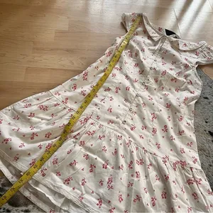 FREE PEOPLE NWOT‎ White Beasley Mini Dress Floral Heart Print Size Small thumbnail 7