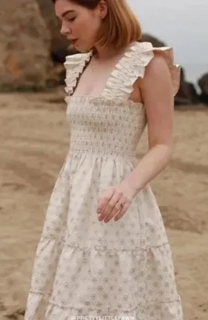 Hill House The Ellie The Bridal Nap Dress in Ivory gold Jacquard sz S thumbnail 1
