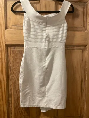 AKIRA Chicago Red Label White Textured Fit & Flare Mini Dress Size S thumbnail 3