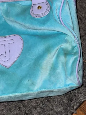 Vintage Juicy Couture light blue and lilac velour satchel bag thumbnail 11