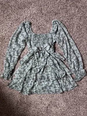 Altar'd State Sage Green Layered Dress thumbnail 3