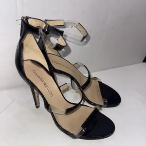 Tamara Mellon Black Clear Designer Quiet Luxury Minimalist Shoes Pumps Heels 38 thumbnail 3