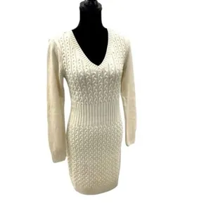 ✨Venus Cable Knit Sweater Sz Medium Cream Dress✨ thumbnail 7
