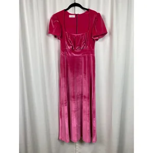 Smith&Quinn Pink Raspberry Velvet Felicity Midi Dress Sz.M thumbnail 5