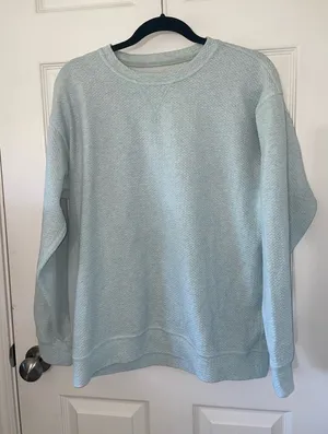 Lululemon All Yours Crew Bubble Dot Heather Blue/White Size 10 thumbnail 1