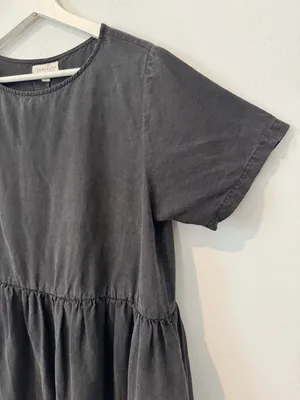 Tradlands Nico Dress Size Small Black Linen Blend Pocket Coastal Grandma Cottage thumbnail 6
