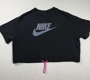 Nike Sportswear Essential Cropped Fleece Crewneck Sweatshirt Black Women’s Large thumbnail 1