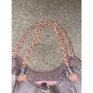 THE SAK Indio Shoulder Handbag Purse Brown Bucket Bag Woven Straps Leather EUC thumbnail 5