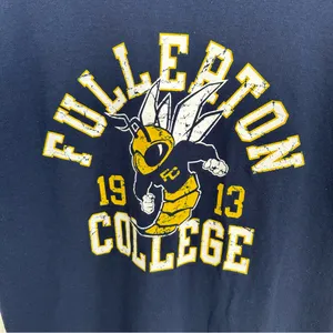 Fullerton College Navy Off the Shoulder T-Shirt thumbnail 4