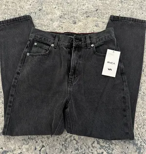 RVCA high rise straight jeans thumbnail 1