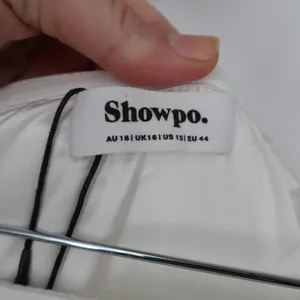 Showpo Cailene Ivory Strapless Pearl Mini Dress with Bow Train Size 12 thumbnail 5