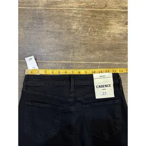 L'agence Margot Gold Stripe Skinny Jeans 27 Black Denim Pants thumbnail 10